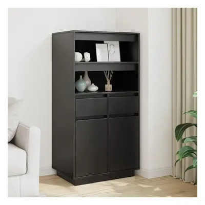 Skříň highboard černá 60 x 40 x 116,5 cm masivní borové dřevo