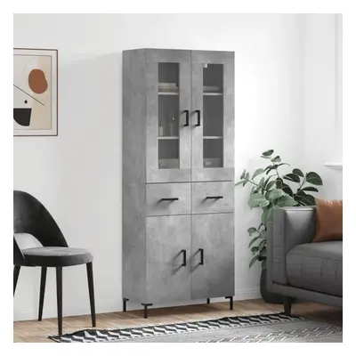 Skříň highboard betonově šedá 69,5x34x180 cm kompozitní dřevo