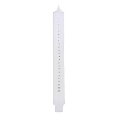 Bílá antik adventní svíčka s čísly 1-24 Advent Candle - Ø 3*29cm / 20h