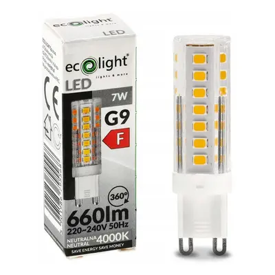 ECOLIGHT LED žárovka G9 - 7W - 660lm - 4000k - neutrální bílá