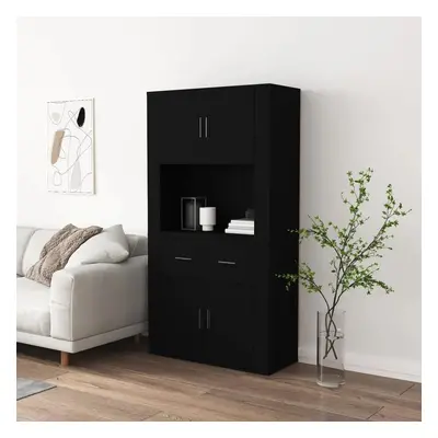 Skříň highboard černá kompozitní dřevo