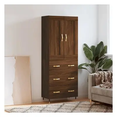 Skříň highboard hnědý dub 69,5 x 34 x 180 cm kompozitní dřevo