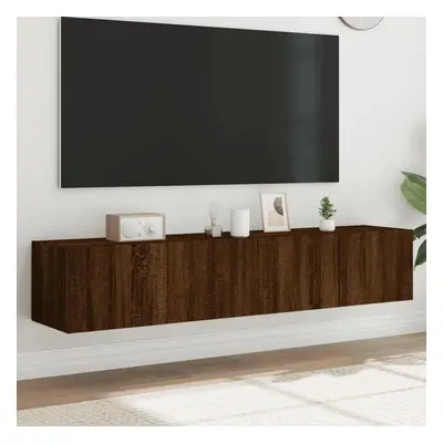 Nástěnné TV skříňky s LED osvětlením 2 ks hnědý dub 80x35x31 cm