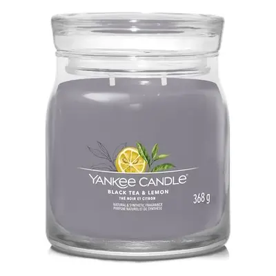 Yankee Candle vonná svíčka Signature ve skle střední Black Tea & Lemon 368g