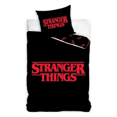 Bavlněné ložní povlečení Stranger Things - motiv Black - 100% bavlna Renforcé - 70 x 90 cm + 140