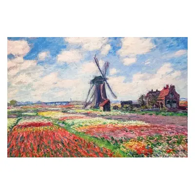 Obrazová reprodukce Tulip Fields with the Rijnsburg Windmill, 1886, Claude Monet