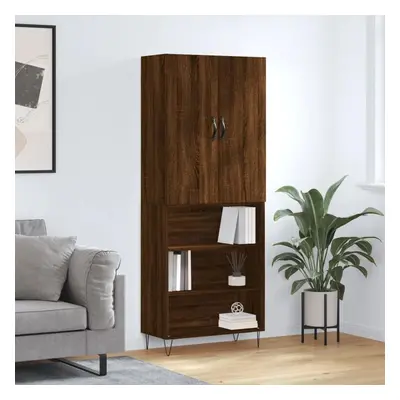 Skříň highboard hnědý dub 69,5 x 34 x 180 cm kompozitní dřevo