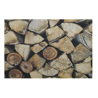 Rohožka s motivem dřeva Fireplace wood - 75*50*1cm