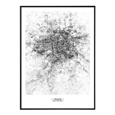 Prague map - 50x70 cm Obraz