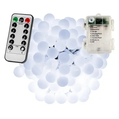 VOLTRONIC® 67304 Párty osvětlení - 10 m, 100 LED diod, stud. bílé, na baterie