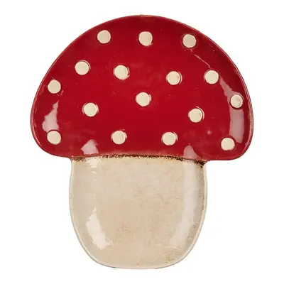 Servírovací keramický talířek houba muchomůrka Mushroom - 21*22*3 cm