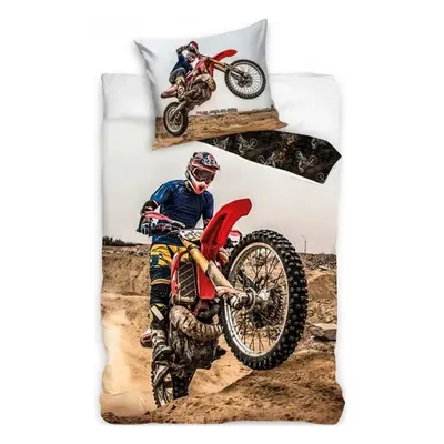 Bavlněné ložní povlečení Motocross - 100% bavlna Renforcé - 70 x 90 cm + 140 x 200 cm