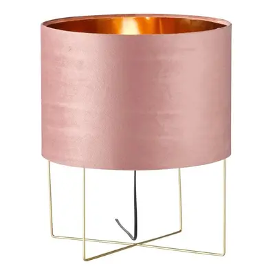 Růžová stolní lampa s textilním stínidlem (výška 43 cm) Aura – Fischer & Honsel