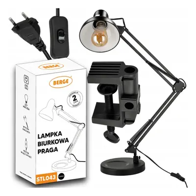 BERGE Stolní lampa XL Praga 1xE27 LED černá