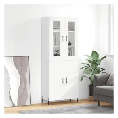 Skříň highboard bílá 69,5 x 34 x 180 cm kompozitní dřevo