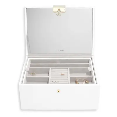 Stackers, Luxusní šperkovnice se zrcadlem Luxury Classic White | bílá 76310