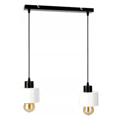 BERGE LED závěsná lampa Beam - 2xE27 - CUBE WHITE