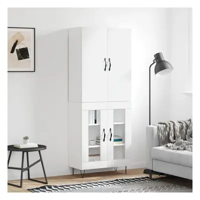 Skříň highboard bílá 69,5 x 34 x 180 cm kompozitní dřevo