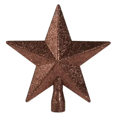 Vánoční špička na stromeček Glitter star bronzová, 19 x 19 x 5 cm