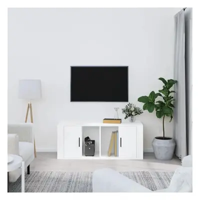 TV skříňka bílá 100 x 35 x 40 cm kompozitní dřevo