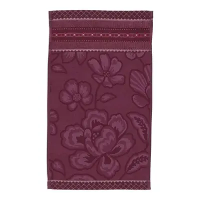 Pip Studio Jasmine Jacquard froté ručník 30x50cm, tmavě růžový