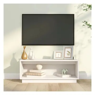 TV skříňka bílá 90 x 35 x 35 cm masivní borové dřevo