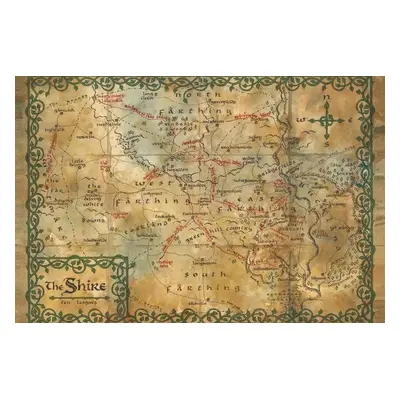 Umělecký tisk Hobbit - The Shire map