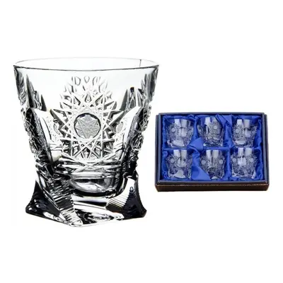 Onte Crystal Bohemia Crystal ručně broušené sklenice na destiláty Quadro 500pk 55 ml 6KS