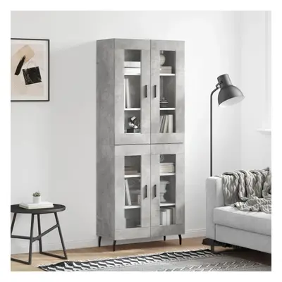 Skříň highboard betonově šedá 69,5x34x180 cm kompozitní dřevo