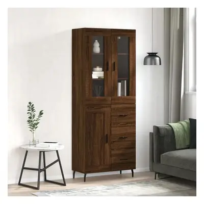 Skříň highboard hnědý dub 69,5 x 34 x 180 cm kompozitní dřevo