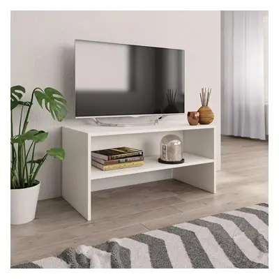 TV stolek bílý 80 x 40 x 40 cm kompozitní dřevo