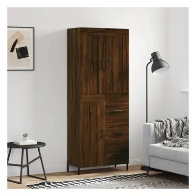 Skříň highboard hnědý dub 69,5 x 34 x 180 cm kompozitní dřevo