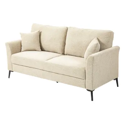 HOMCOM 2 Sitzer Sofa, Couch mit Leinenoptik, Metallbeine, Polstersofa, Gepolsterter Doppelsofa f