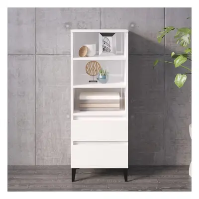 Skříň highboard bílá s vysokým leskem 40 x 36 x 110 cm kompozit