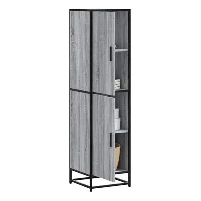 Skříň highboard šedá sonoma 35,5x35x139 cm kompozit a kov