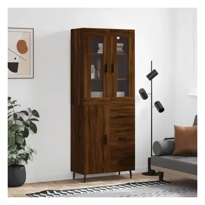 Skříň highboard hnědý dub 69,5 x 34 x 180 cm kompozitní dřevo