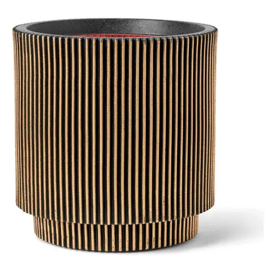 Capi Nature Groove NL Vase Cylinder Black Gold Ø 43 cm / V 46 cm