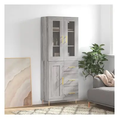 Skříň highboard šedá sonoma 69,5 x 34 x 180 cm kompozitní dřevo