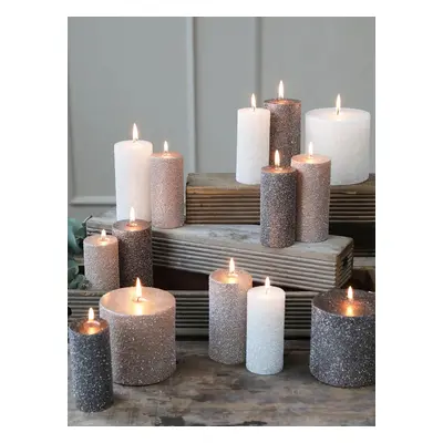 Krémová svíčka s glitry Rustic Candle - Ø 5 *11cm / 27h