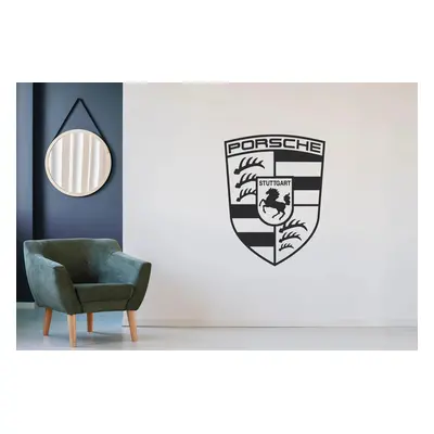 Lepy.cz Samolepka na zeď Porsche - Logo Velikost (šířka x výška): 92x120cm, Barevná varianta: Sv