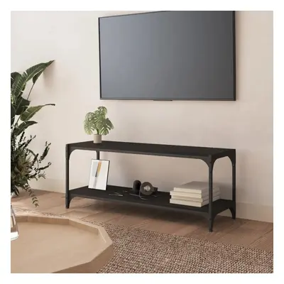 TV skříňka černá 100 x 33 x 41 cm kompozitní dřevo a ocel