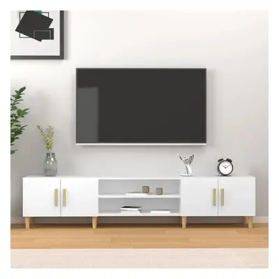 TV skříňka bílá 180 x 31,5 x 40 cm kompozitní dřevo