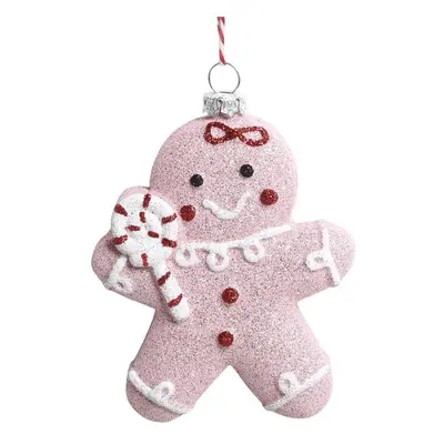 Růžová vánoční ozdoba perníček Gingerbread Candy - 8*3*10 cm