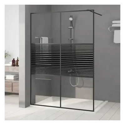 Sprchová zástěna walk-in černá 140 x 195 cm čiré ESG sklo