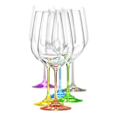 Crystalex Sklenice na víno VIOLA Rainbow 550 ml, 6 ks