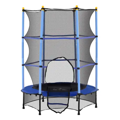 HOMCOM Kindertrampolin Ø140 cm, Trampolin mit Sicherheitsnetz, Randabdeckung, Gartentrampolin fü