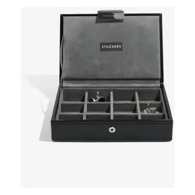 Stackers, pánská šperkovnice Black Cufflink Box | černá 73184