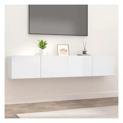 TV skříňky 2 ks lesklé bílé 80x30x30 cm kompozitní dřevo