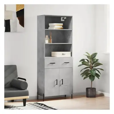 Skříň highboard betonově šedá 69,5x34x180 cm kompozitní dřevo