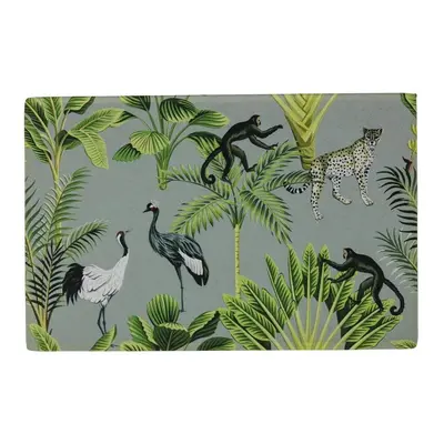 Šedá rohožka s motivem džungle Jungle grey - 75*50*1cm